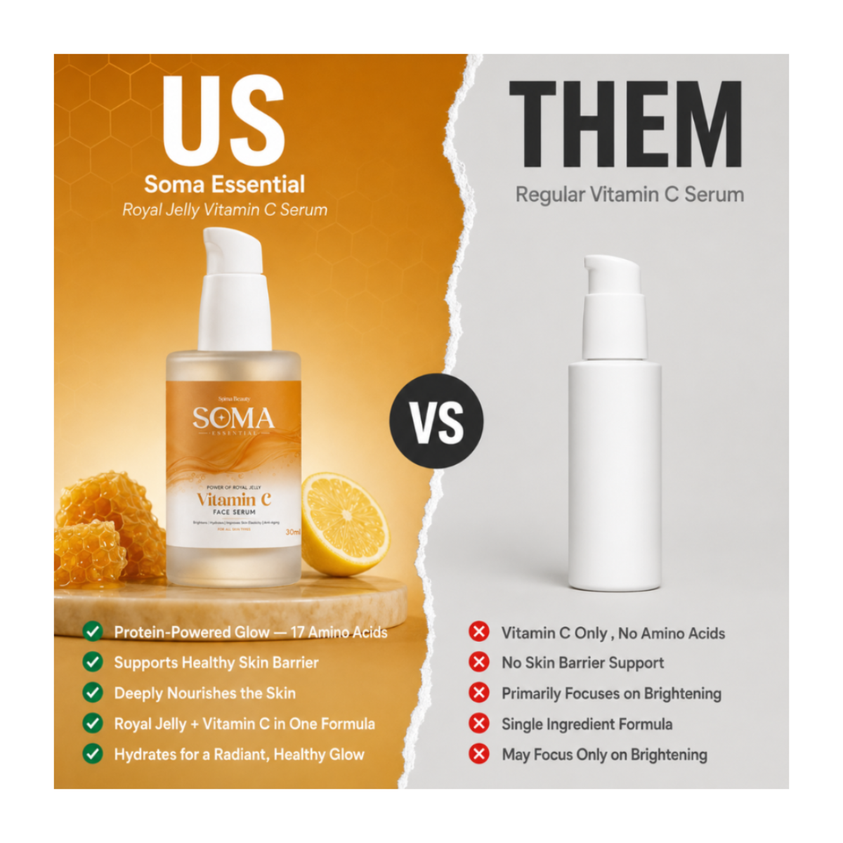 Royal Jelly Vitamin C Serum for Glowing Skin | Glow of Protein