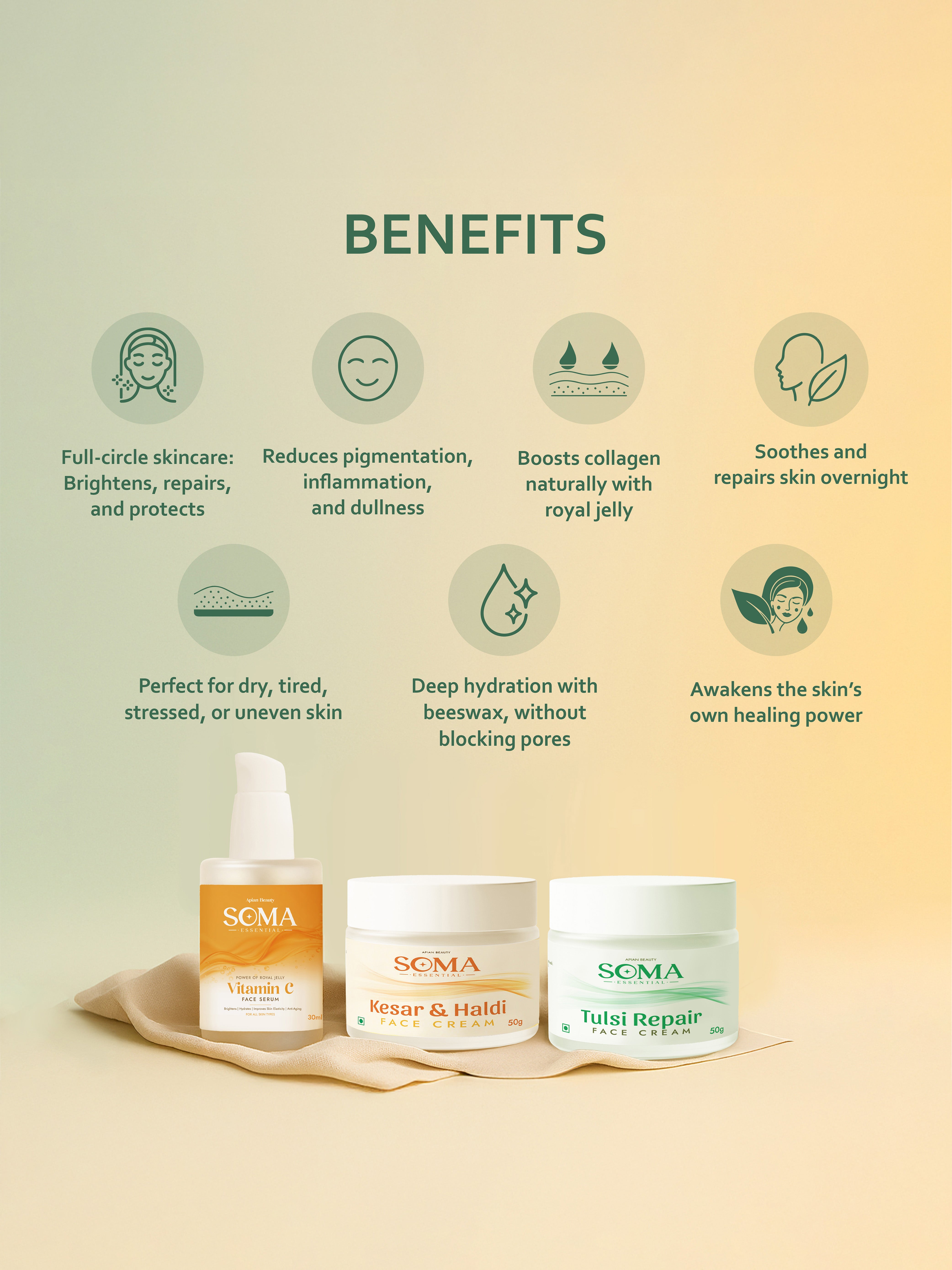 3 Step Skincare | Apian Beauty Ritual Combo Kit | Soma Essential