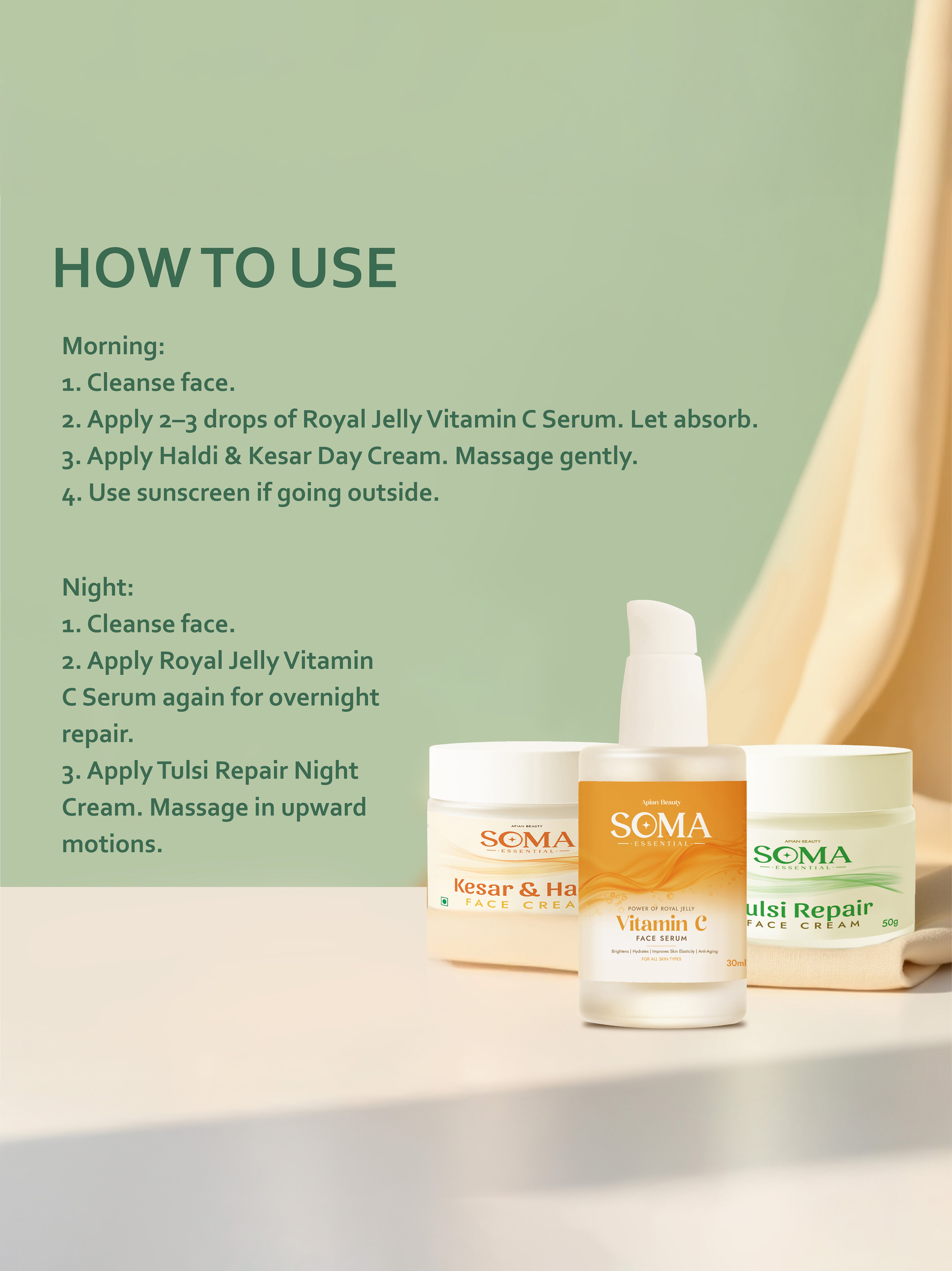 3 Step Skincare | Apian Beauty Ritual Combo Kit | Soma Essential