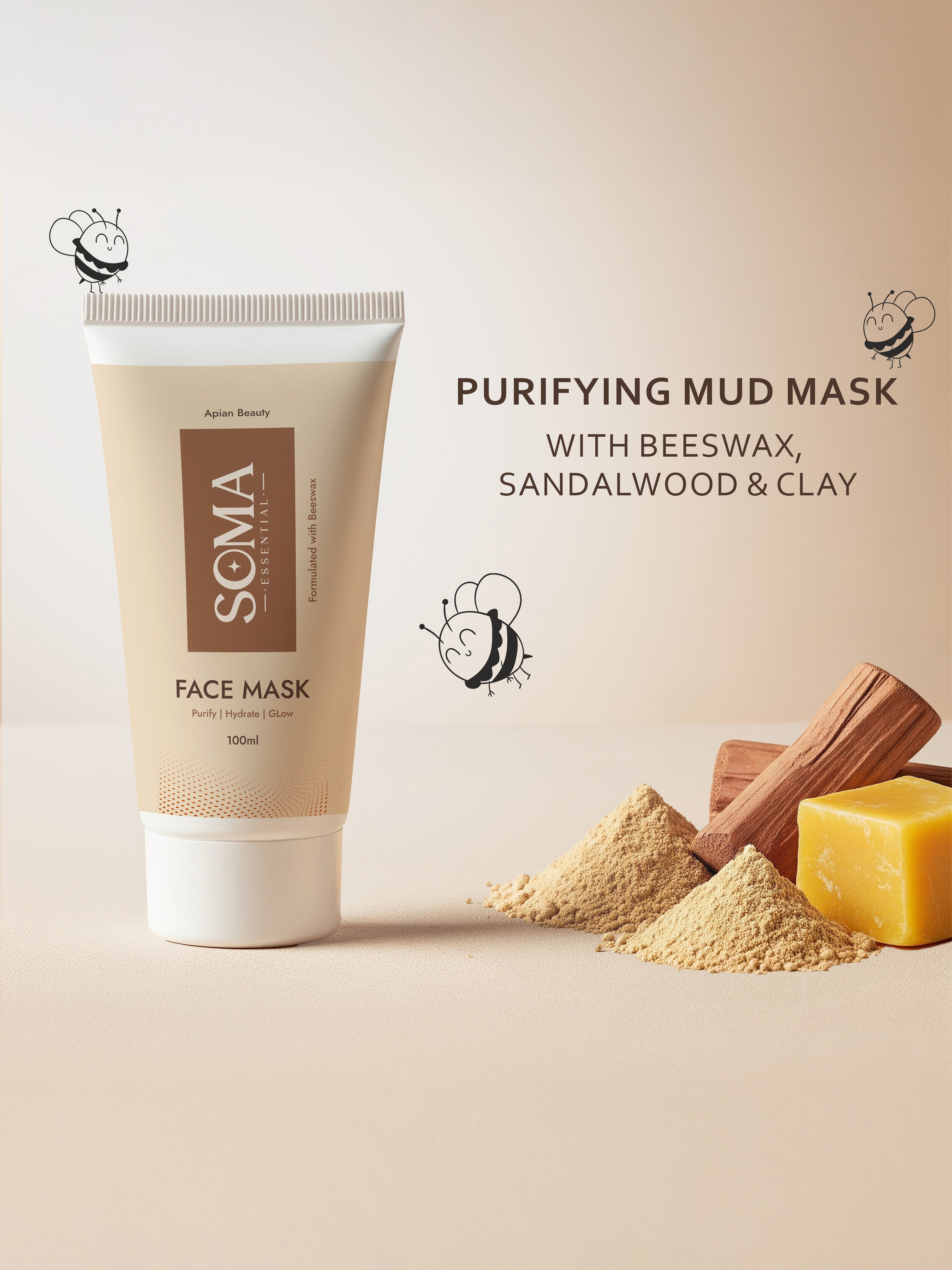 D-Tan Mask +  Royal Jelly Vitamin C Serum + Day cream For Weekly Glow