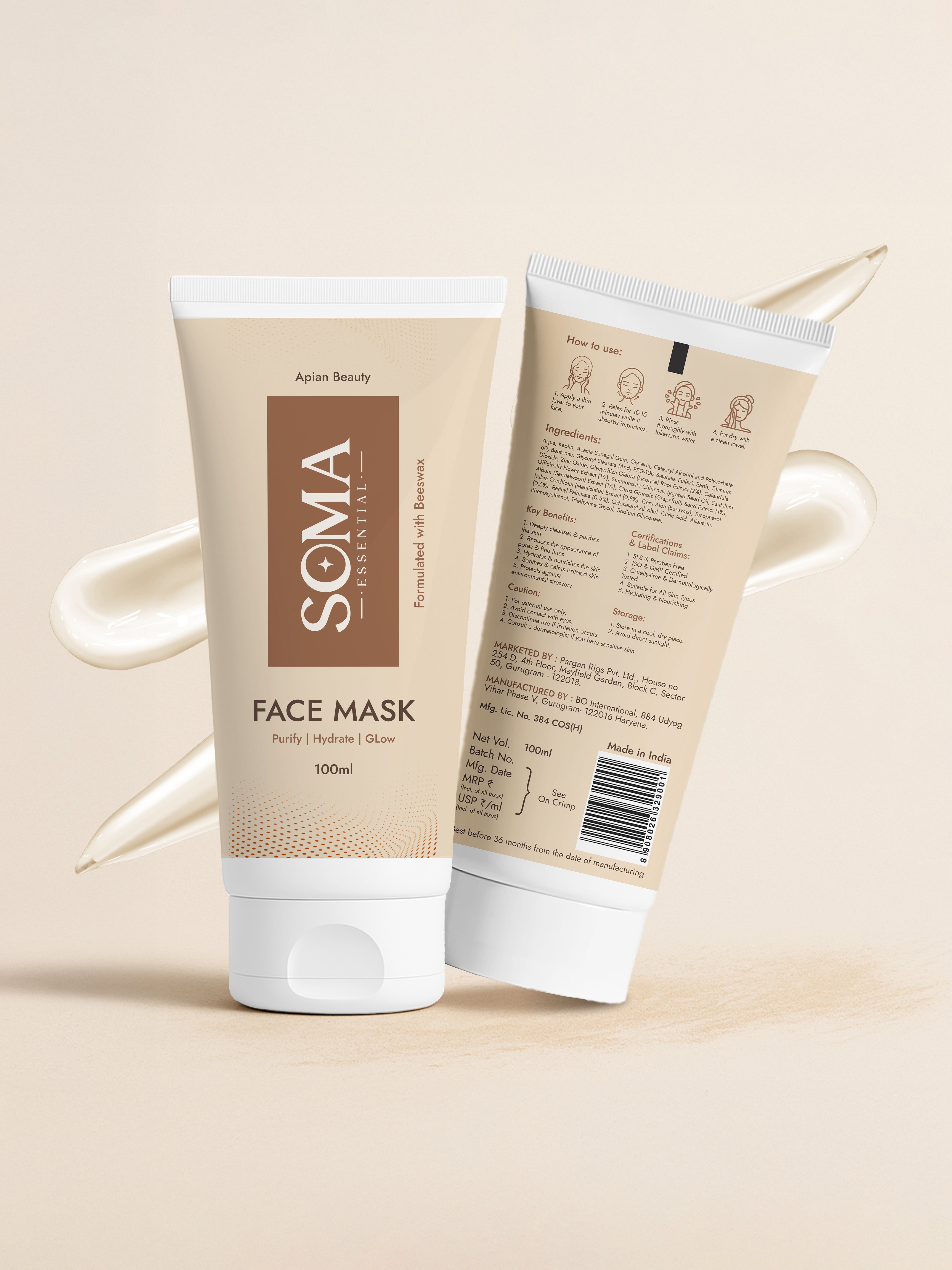 Apain Dtan Glow Mask, 2% Licorice And Beeswax