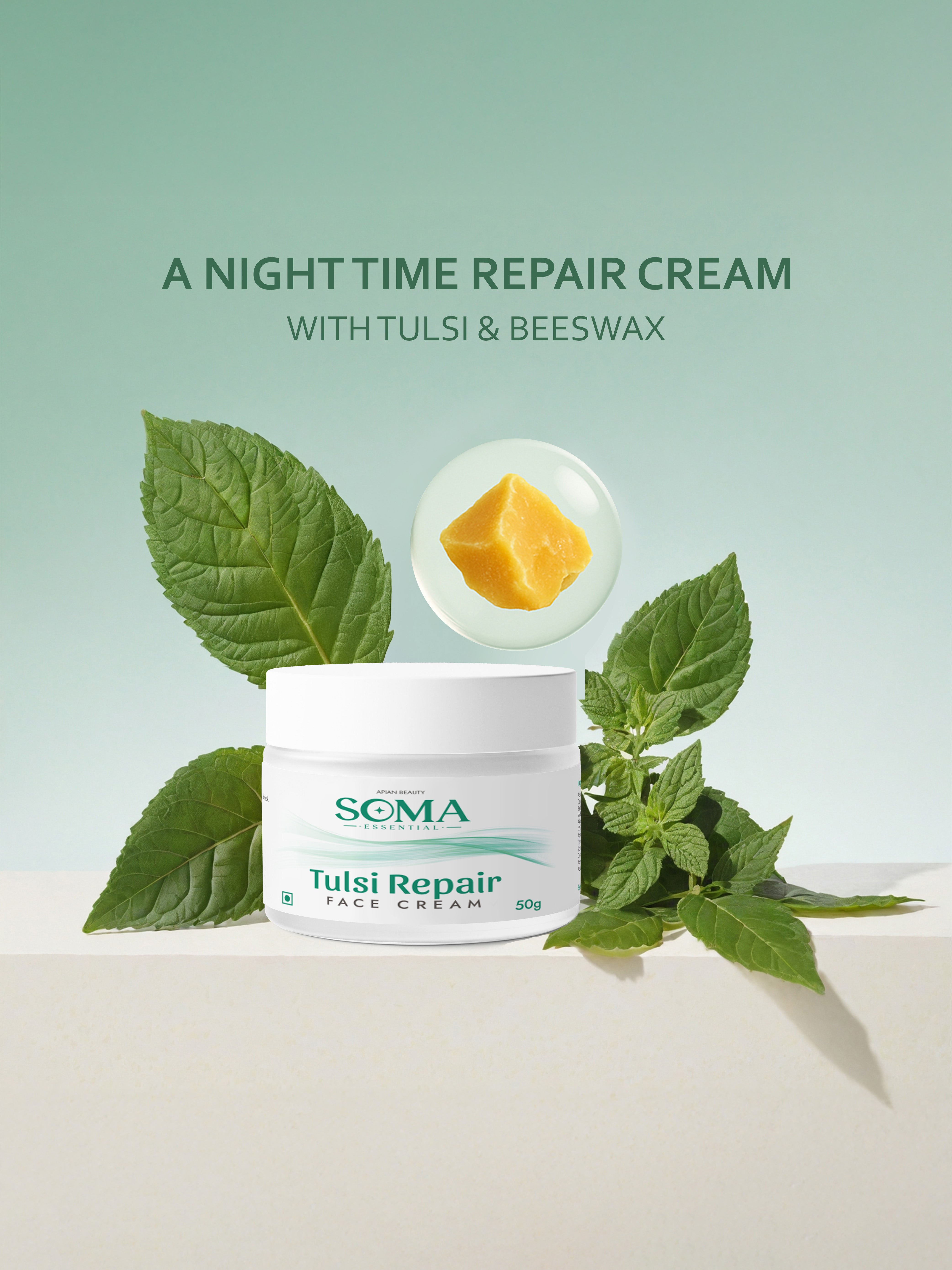 5% Tulsi Repair Night Cream With Beeswax.